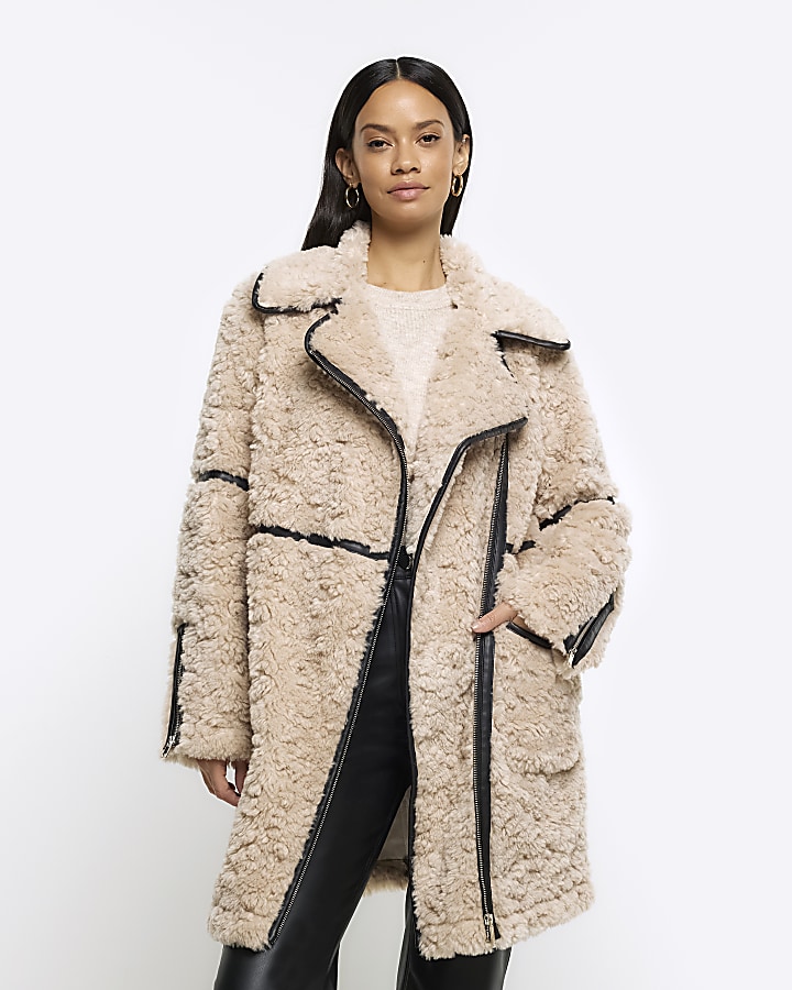 River island hot sale cream coat