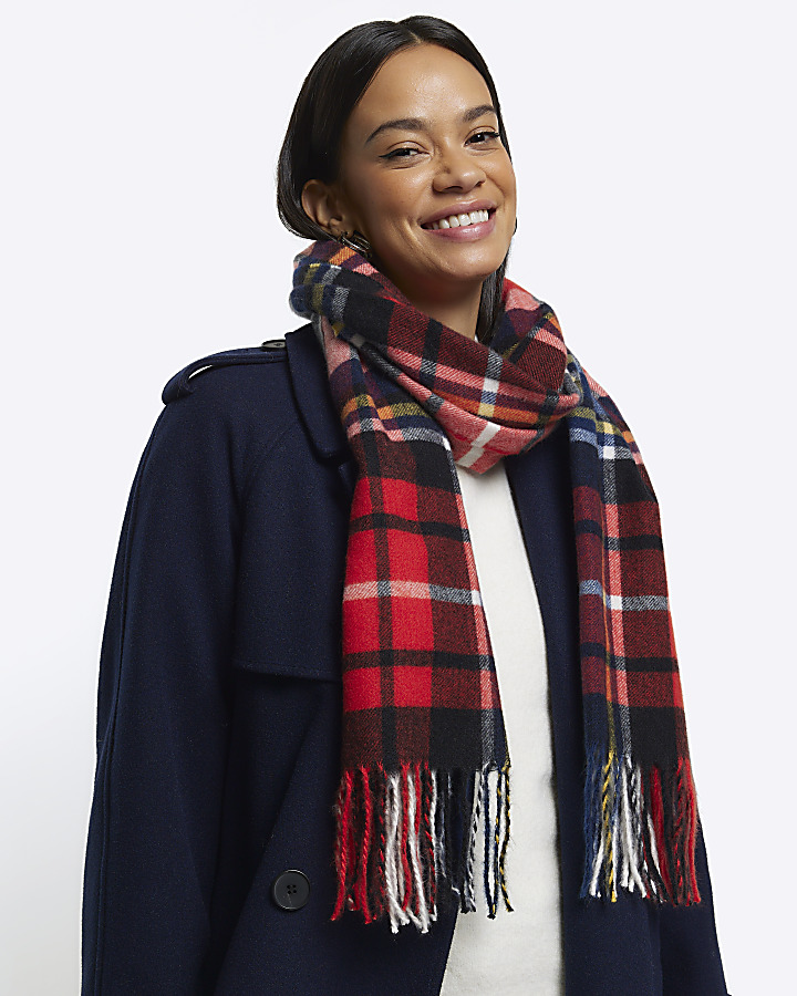 Red check scarf