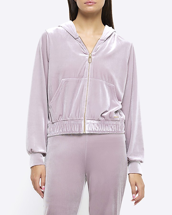 Light purple sales velvet tracksuit