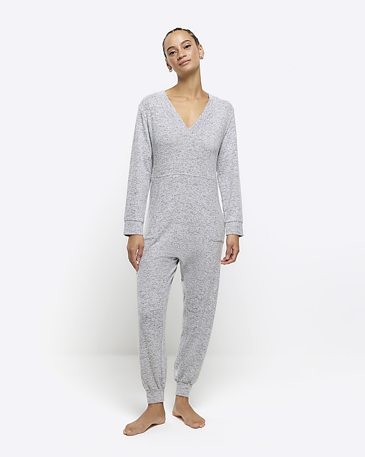 Grey long sleeve onesie