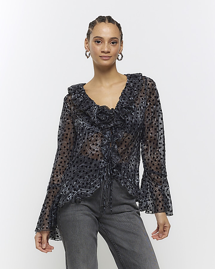 River island best sale polka dot blouse