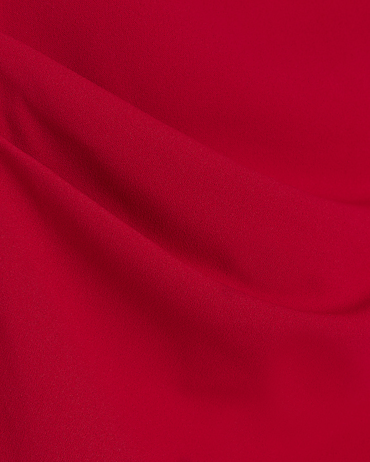 Red bandeau asymmetric top