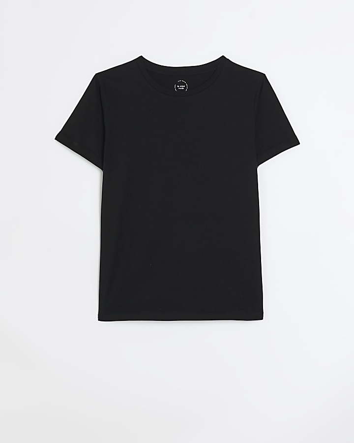 Black rolled sleeve t-shirt