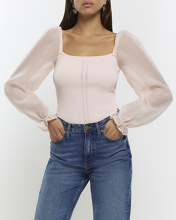 River island store white organza blouse