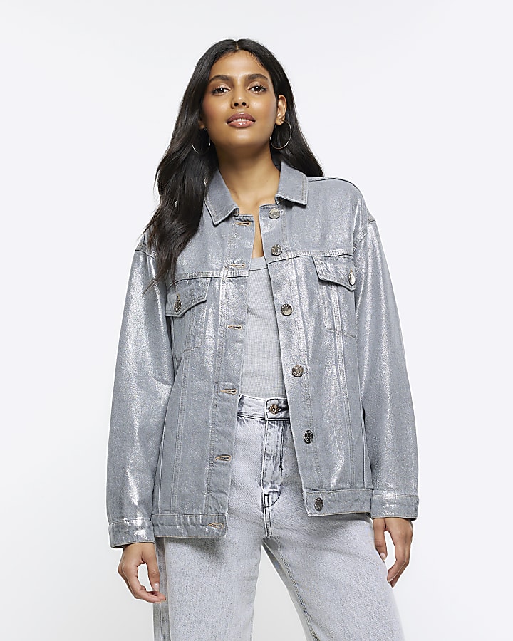 River island grey store denim jacket