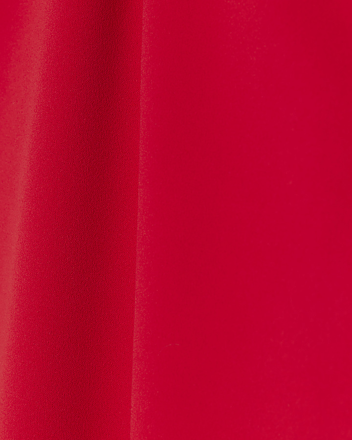 Red plunge bandeau bodycon midi dress