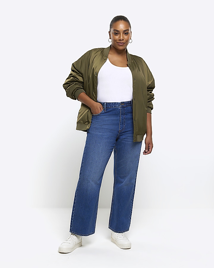 Plus khaki bomber jacket River Island