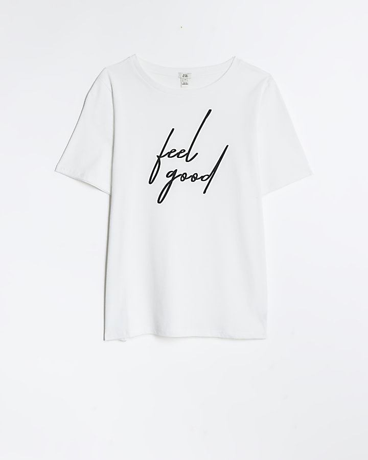 White short sleeve grahic t-shirt