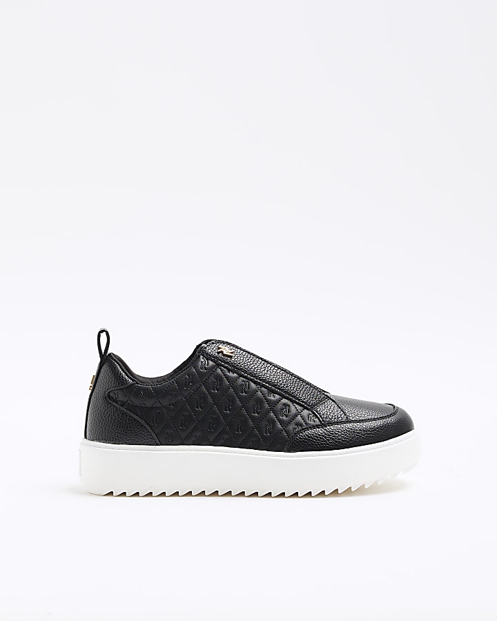 Black best sale wide sneakers