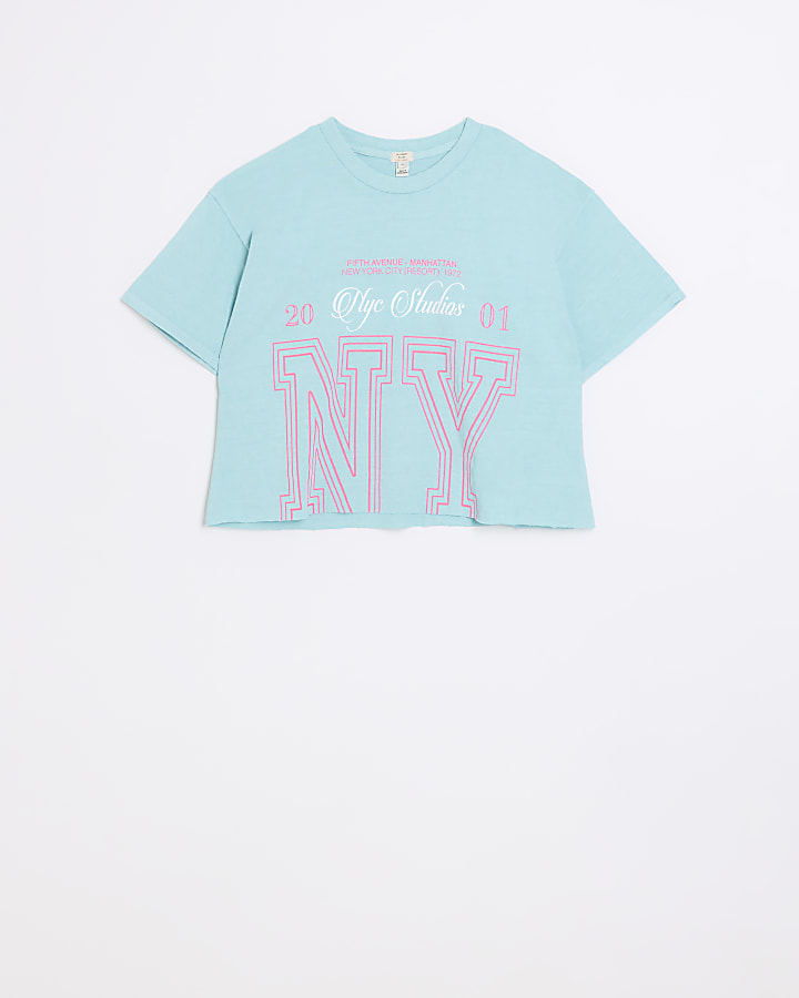 Blue NYC graphic t-shirt | River Island