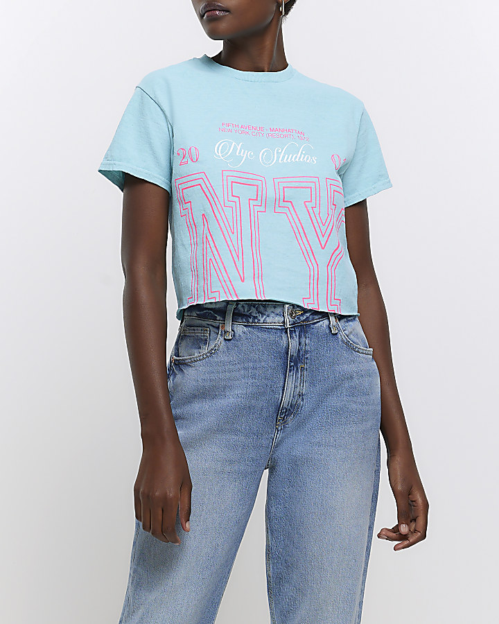 Blue NYC graphic t-shirt