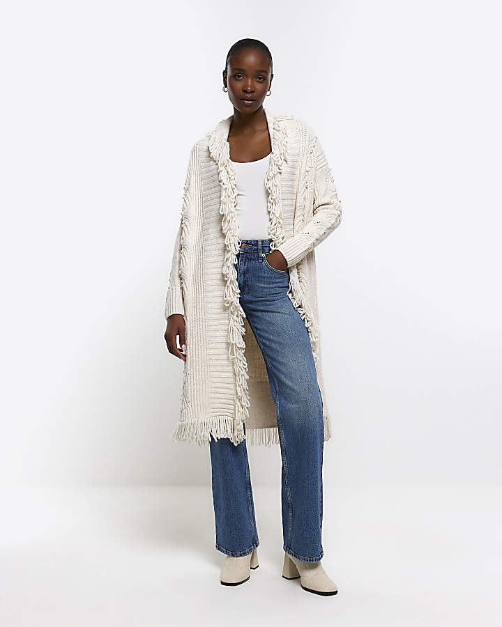 Long cardigan 2025 with fringe