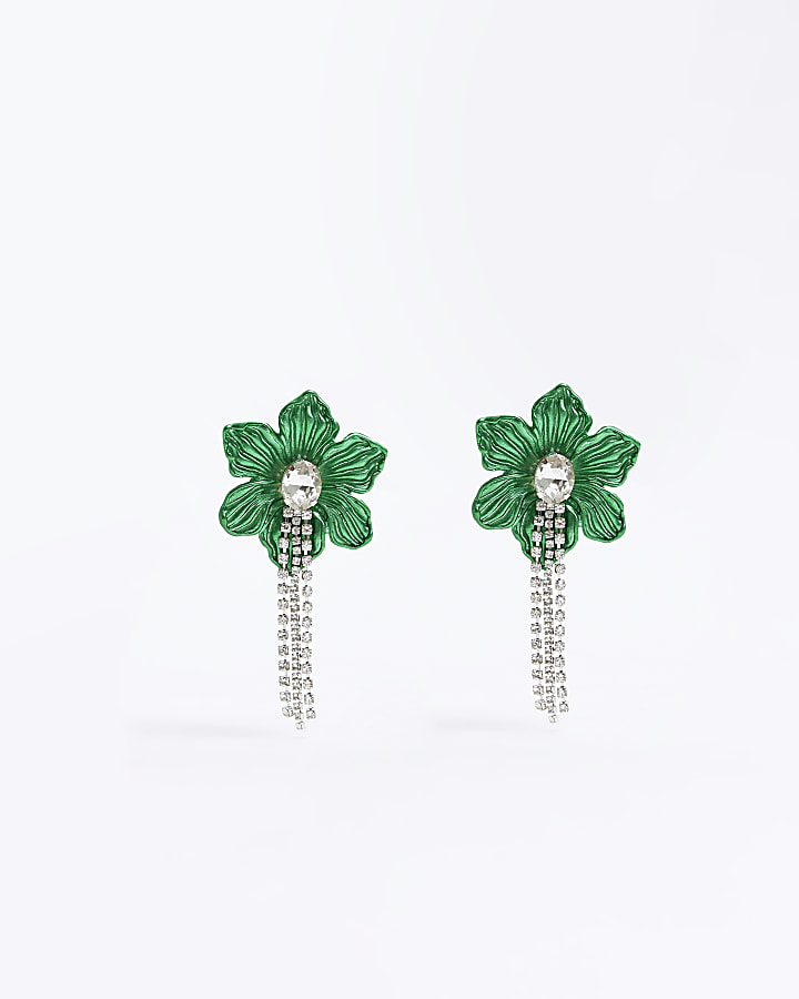 River island hot sale green earrings