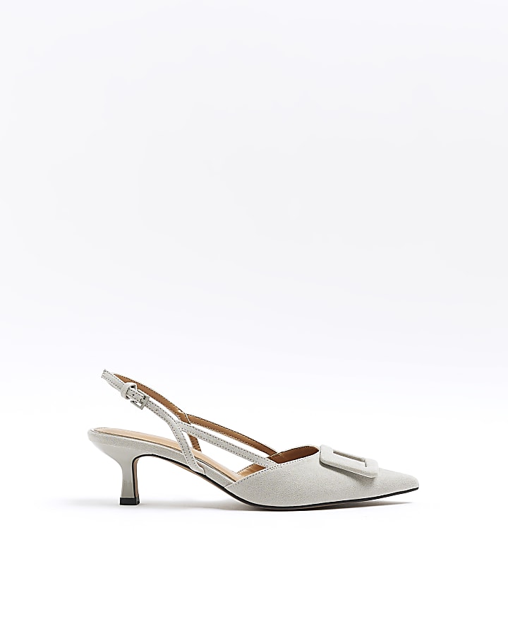 River island cheap silver heels