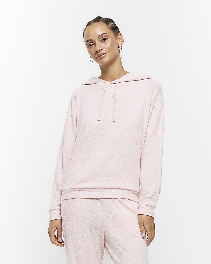 Pink long sleeve lounge hoodie