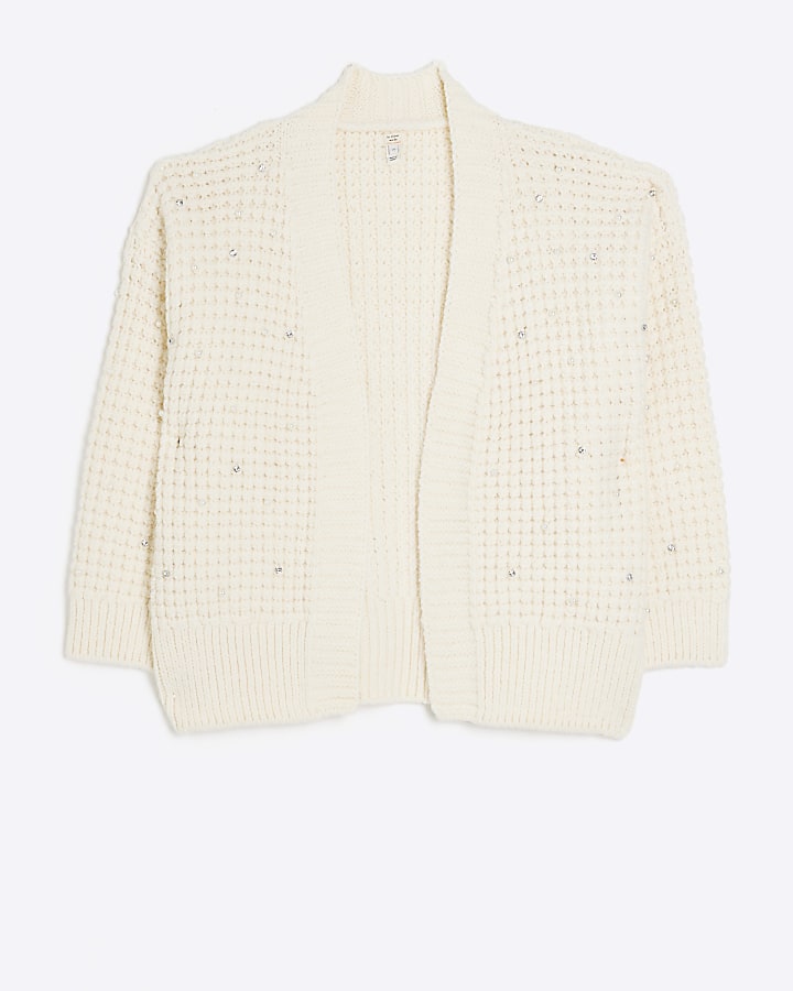 Cream embellished cardigan River Island