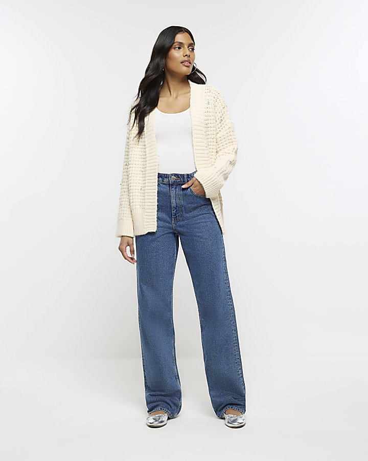 Cream embellished cardigan River Island