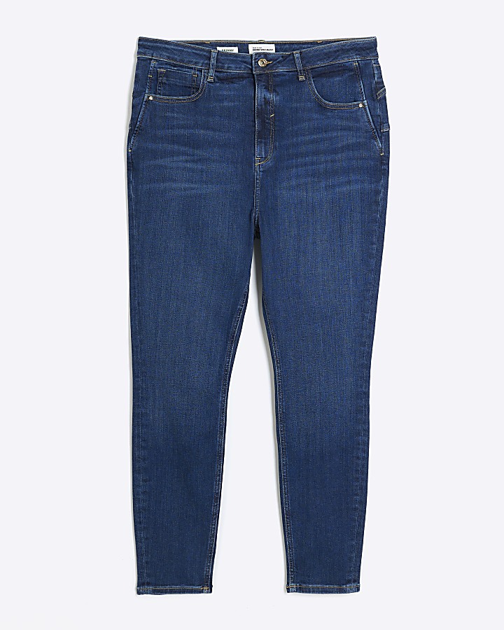 Plus blue high waist bum sculpt skinny jeans