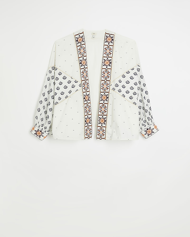 Cream embroidered jacket