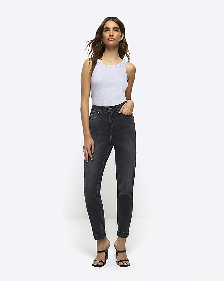 Slim black clearance mom jeans