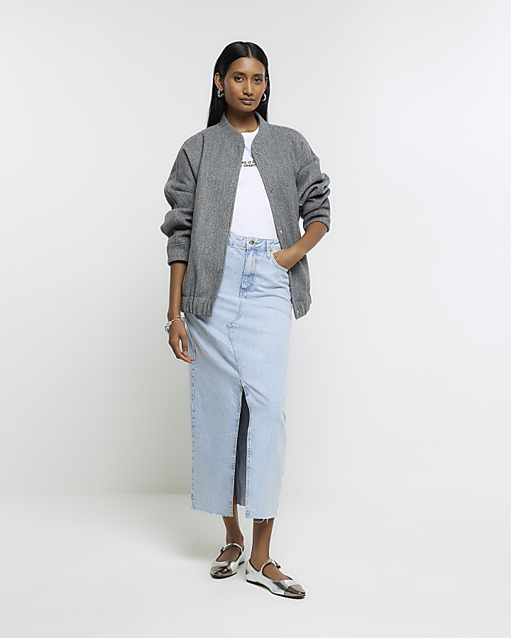 High waisted shop jean skirt jumper