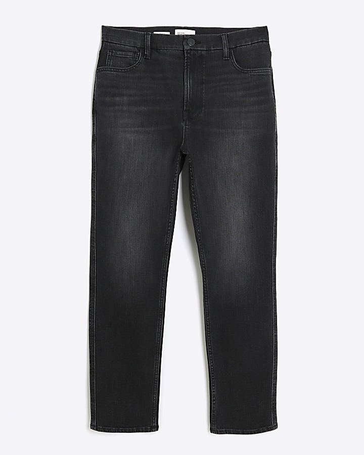 Black high waisted stove pipe straight jeans