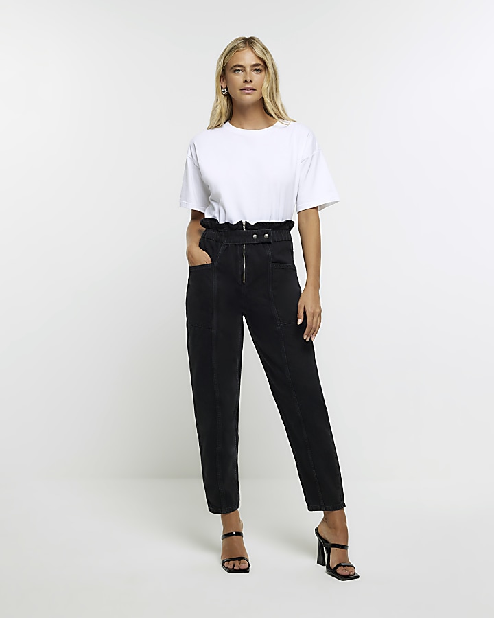 River island hot sale paperbag jeans