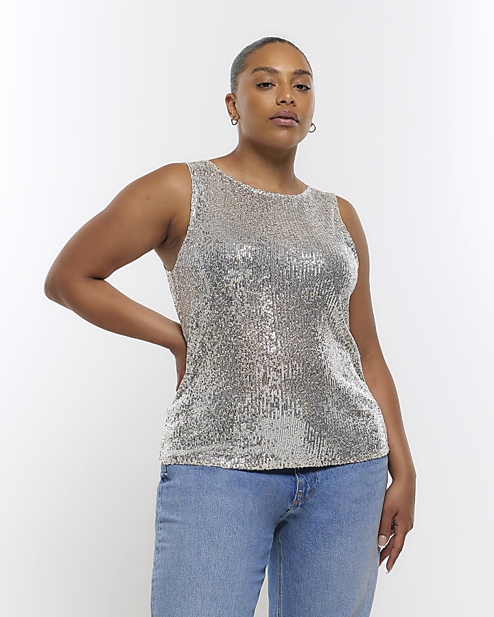 Sequin hot sale spaghetti top