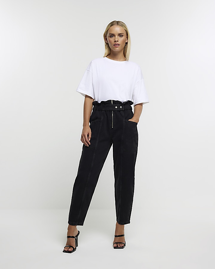 Petite Paperbag Taper Pants