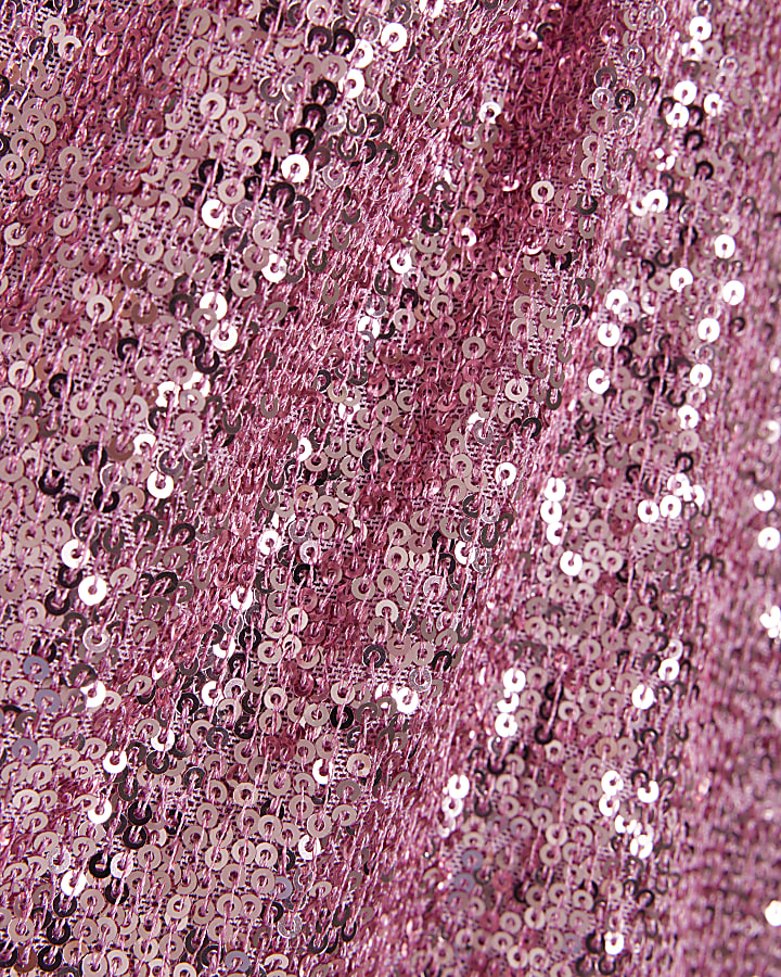 Pink sequin corsage cami top