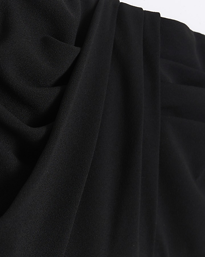 Black twist front bandeau jumpsuit