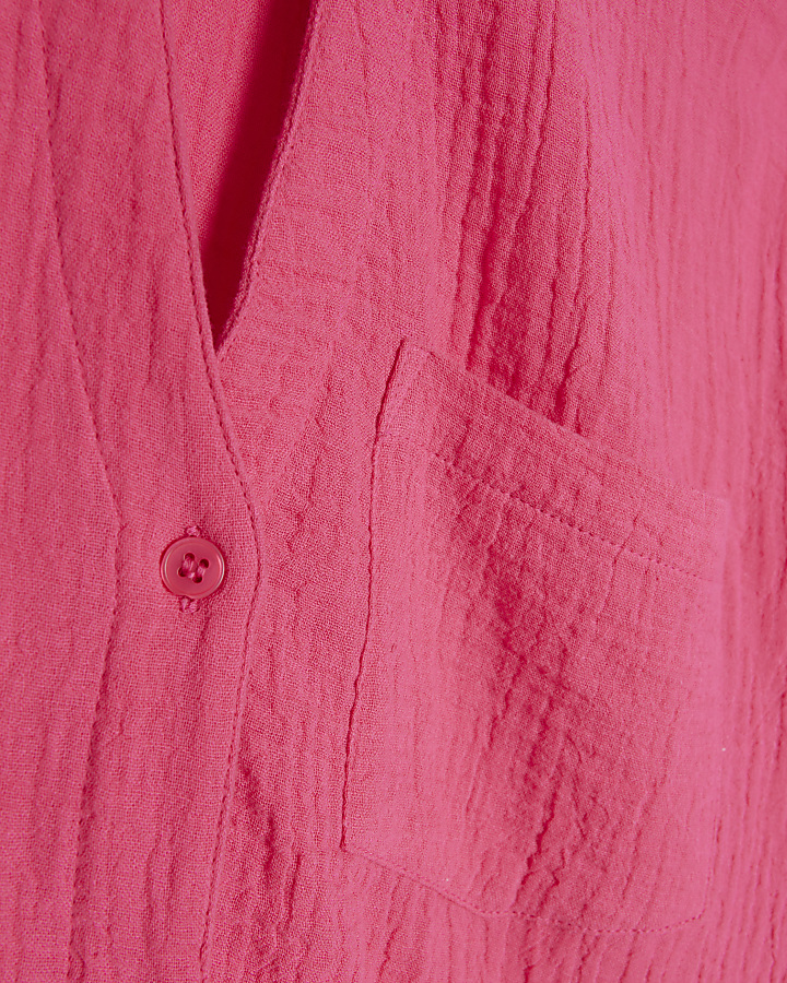 Pink textured shirt