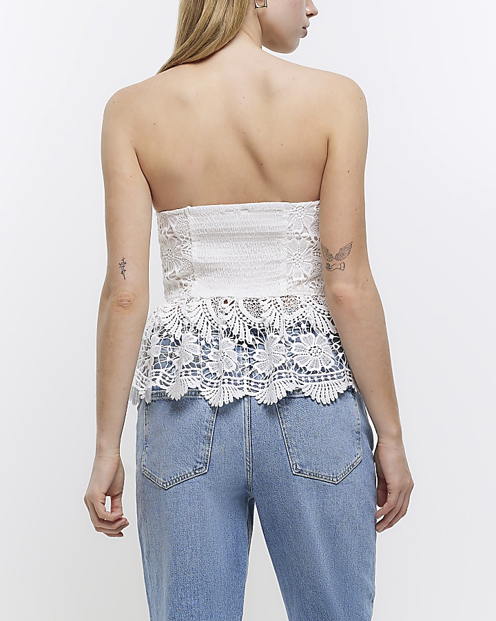 White lace corset top