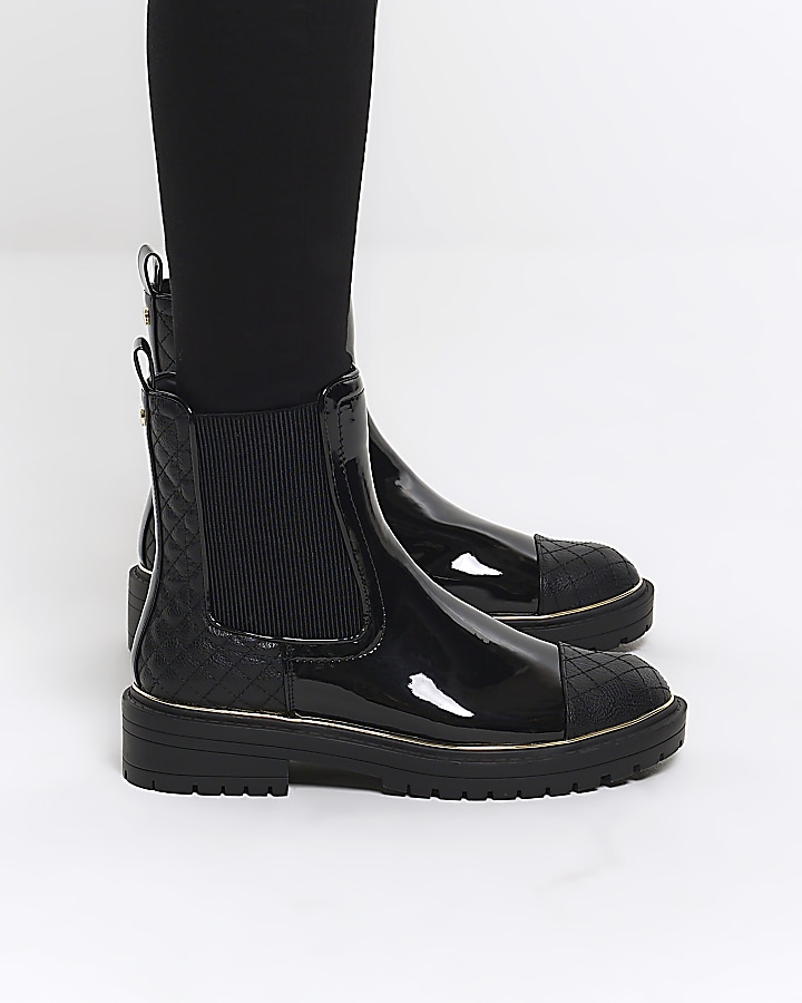 Black wide fit chelsea hot sale boots