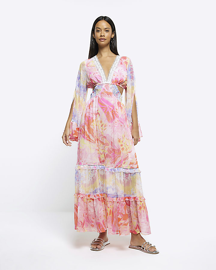 Chiffon beach maxi clearance dress