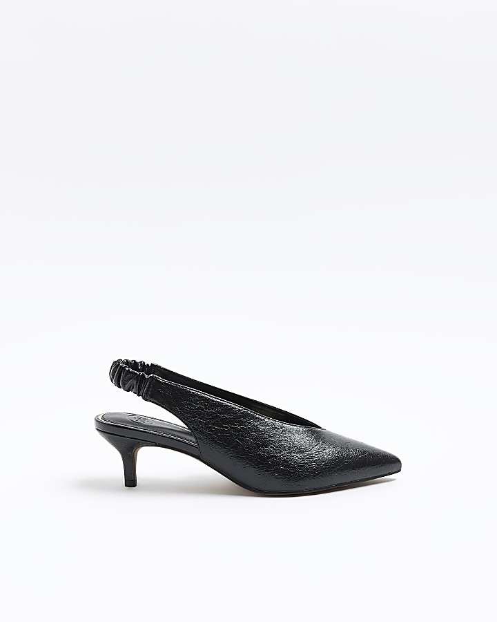 Black kitten heel outlet court shoes