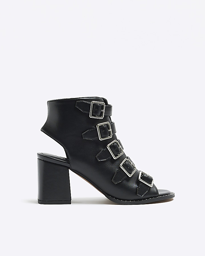 Black buckle heeled shoes