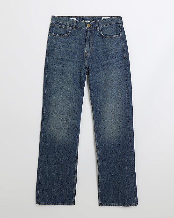Blue slim fit bootcut jeans