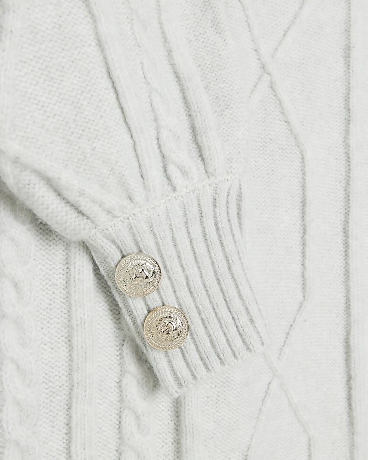 Grey cable knit jumper mini dress