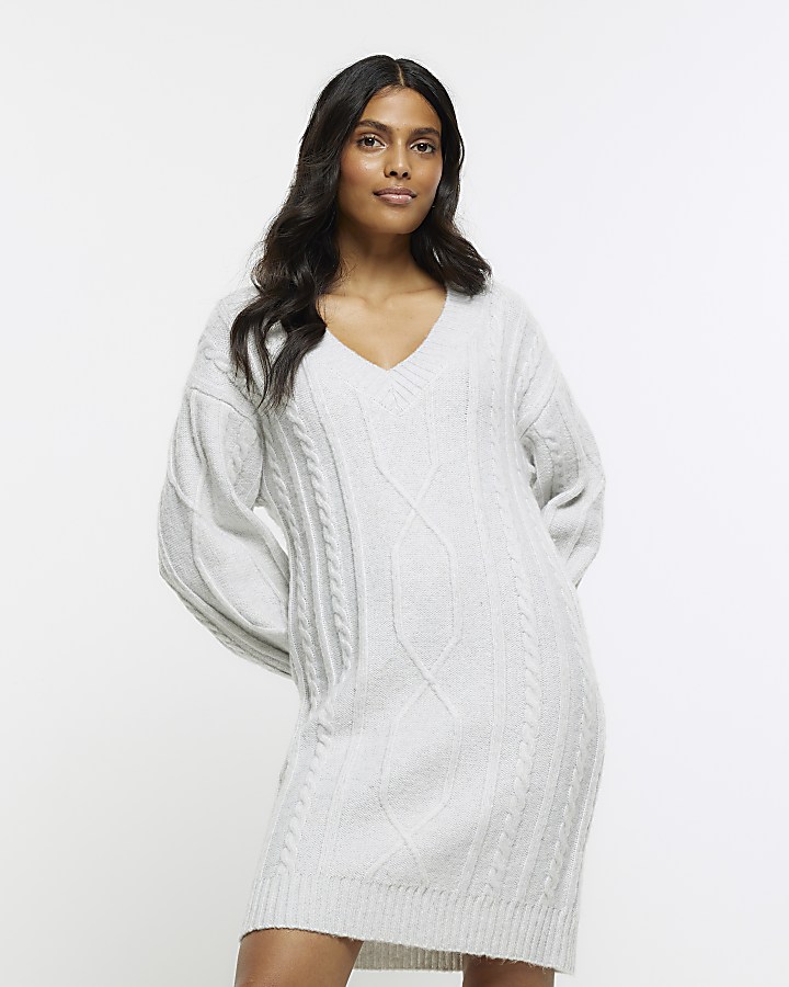 Cable knit jumper outlet dress womens