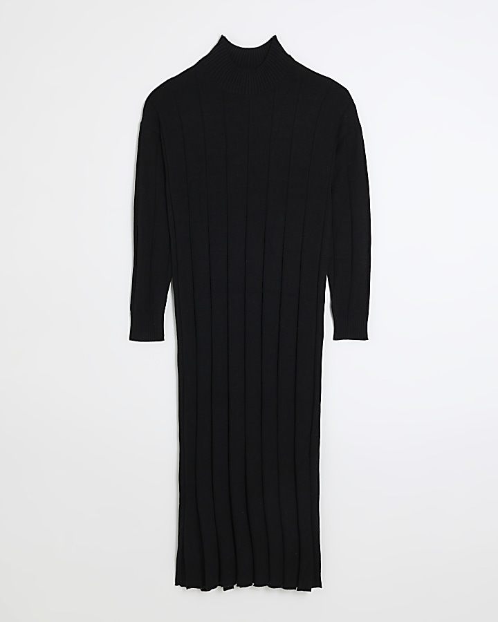 Black high neck jumper maxi dress
