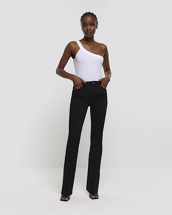 Black denim bootcut jeans | River Island