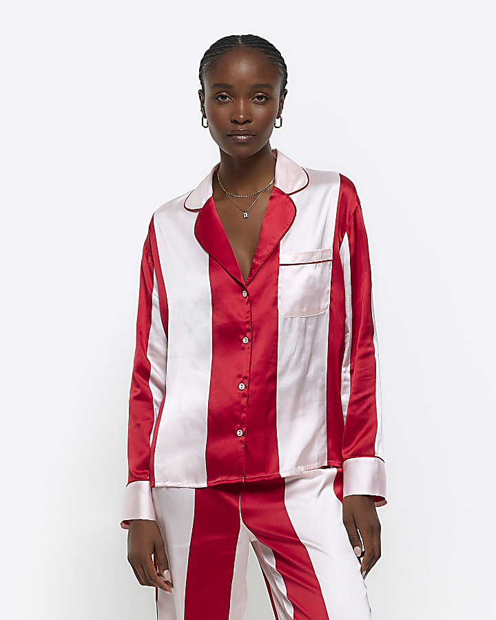 Red on sale silk pyjamas