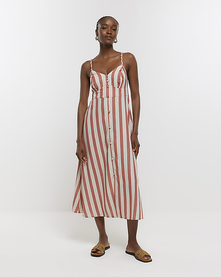 Stripe midi outlet dress