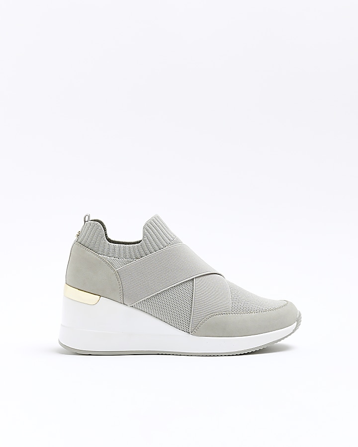 River island grey store trainers