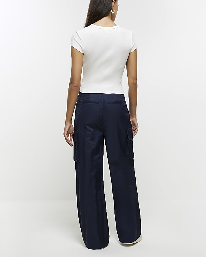 Navy casual cargo trousers