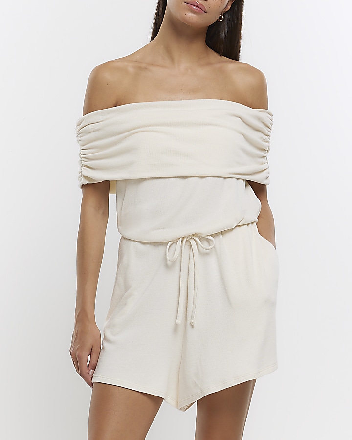 Cream bardot lounge playsuit