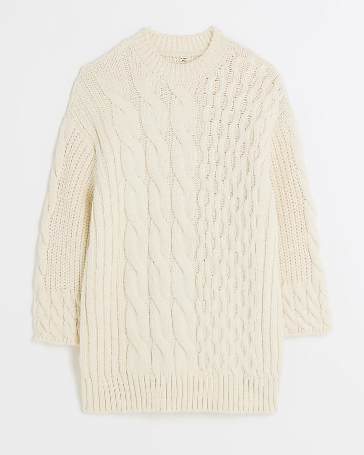 Cream cable knit jumper River Island