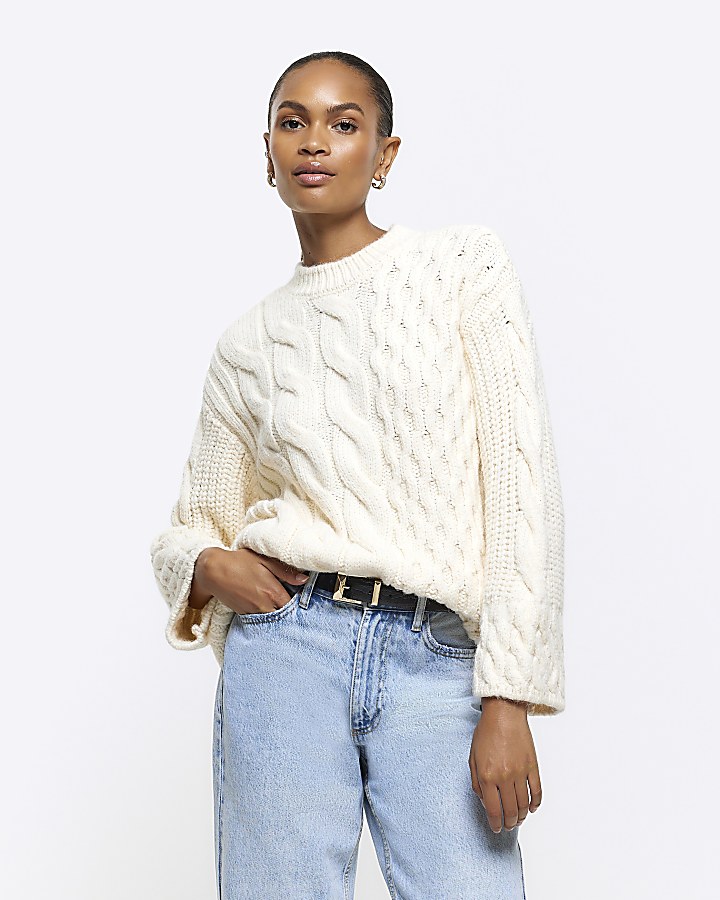 Cream cable knit jumper