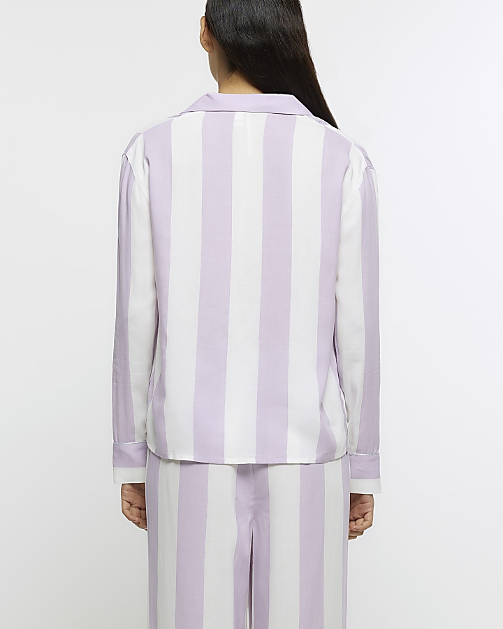 Lilac Stripe Pyjama Shirt